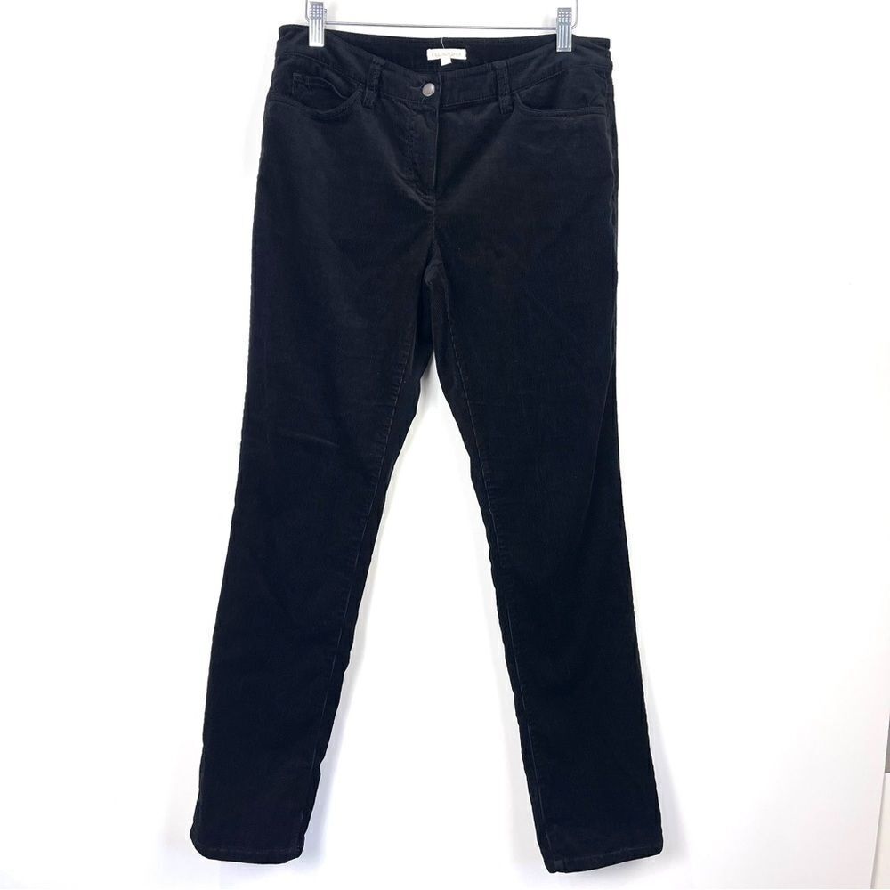 Eileen Fisher Black Corduroy Midrise Slim Fit Casual Jeans Women's Size 6
